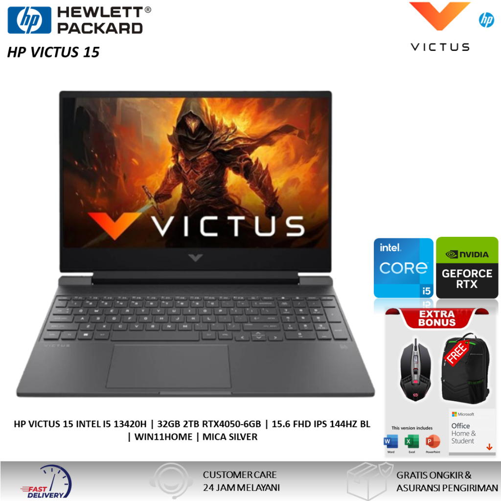 Jual Hp Victus 15 Intel Core i5 13420H Nvidia RTX4050 Ram 32GB 1TB IPS ...