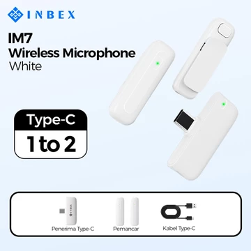 INBEX IM7 Microphone Mic Wireless Bluetooth Clip On Karaoke Untuk TikTok YouTube Facebook Live