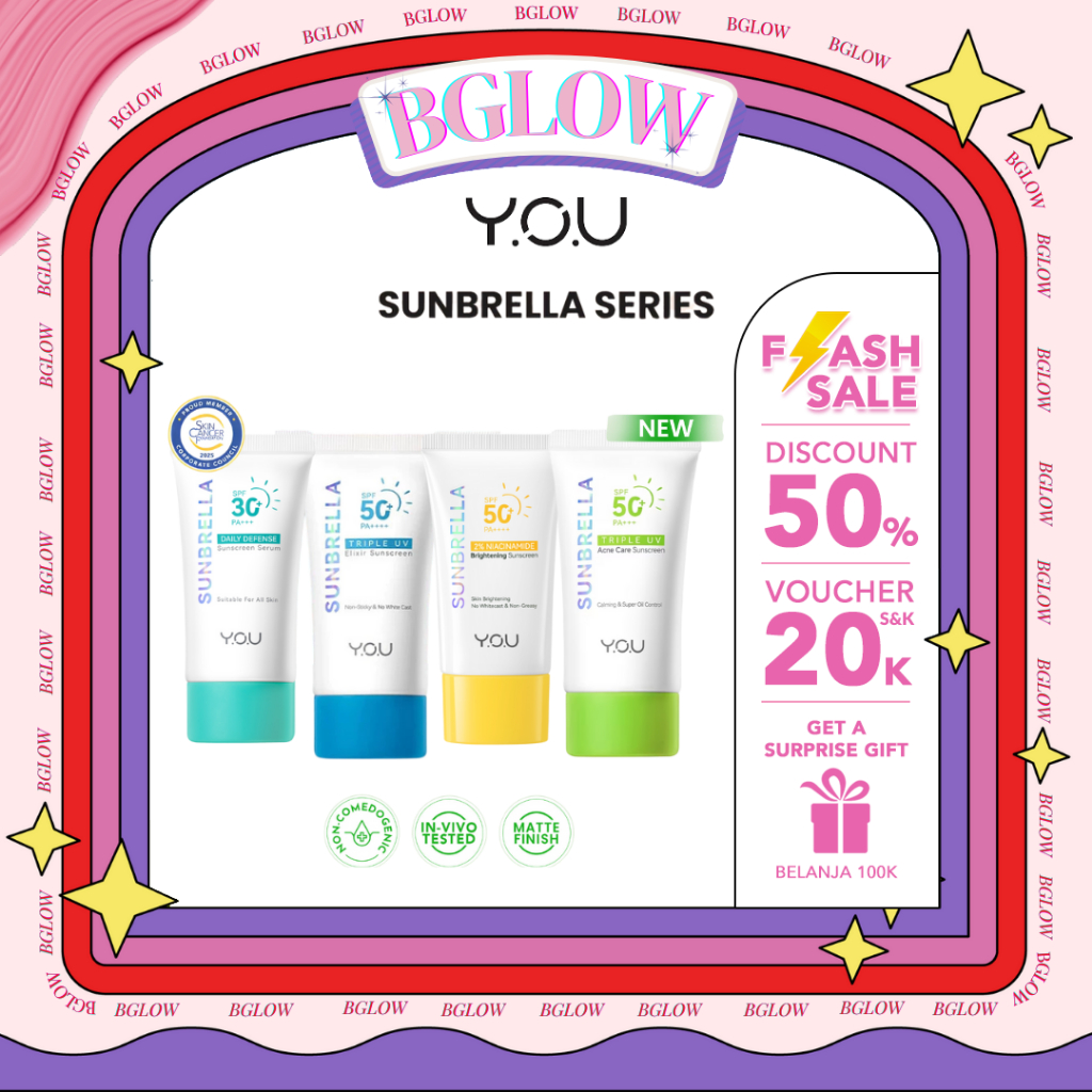 Jual YOU SUNBRELLA SUNSCREEN | Triple UV Filter | Daily Defense | Tone ...