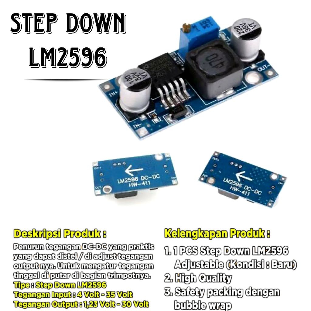 Jual STEP DOWN LM2596 DC-DC ADJUSTABLE MODULE STEPDOWN LM2596 | Shopee ...