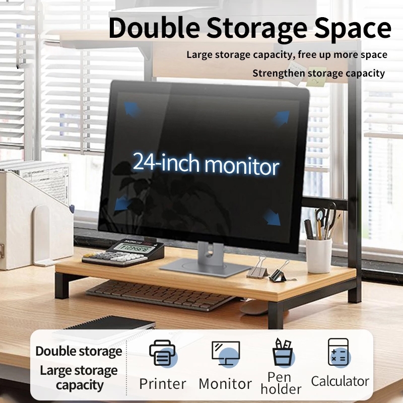 Jual Rak Stand Monitor Kayu 48cm/60cm Serbaguna Penyangga Laptop Meja ...