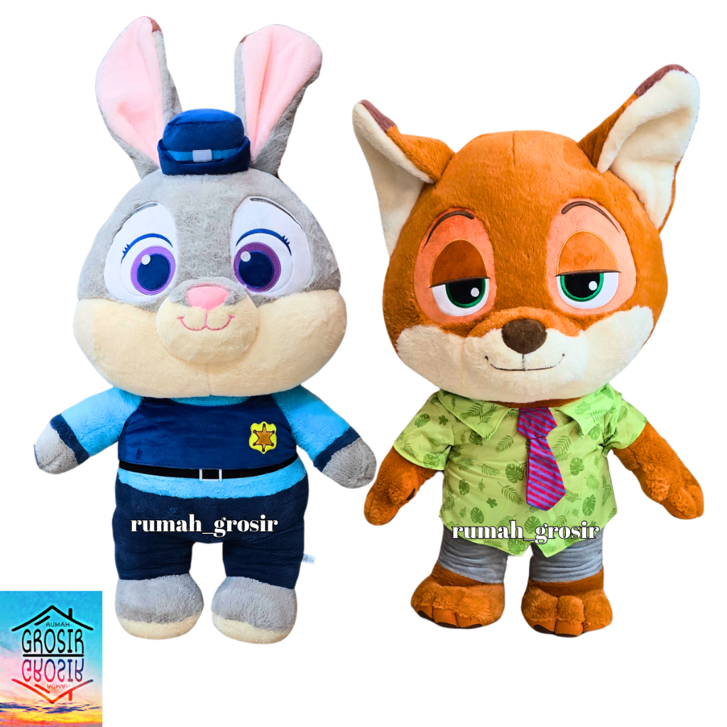 Jual Boneka Zootopia Judy Bunny Nick Fox Zoo Super Giant Jumbo Besar ...