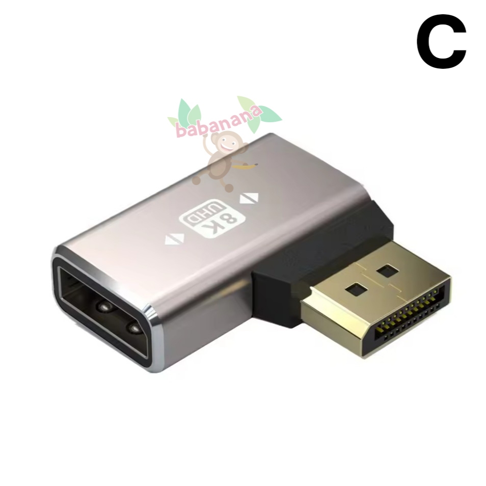 Jual DISPLAY PORT 1.4 8K 60HZ 90 DEGREE ELBOW L-SHAPE ADAPTER ...