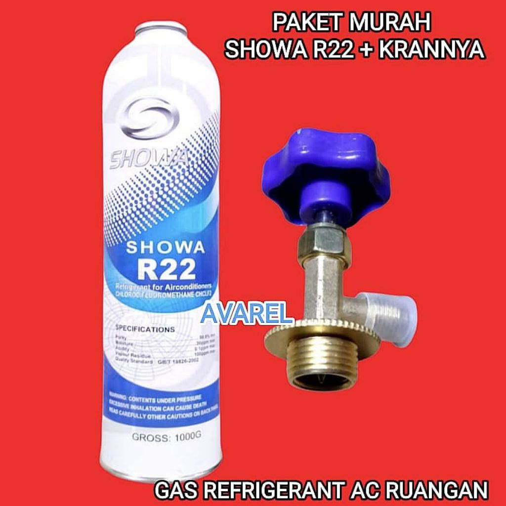 Jual ORIGINAL R22 SHOWA KALENG 1KG + KRANNYA # GAS AC SHOWA R22 1 KG ...
