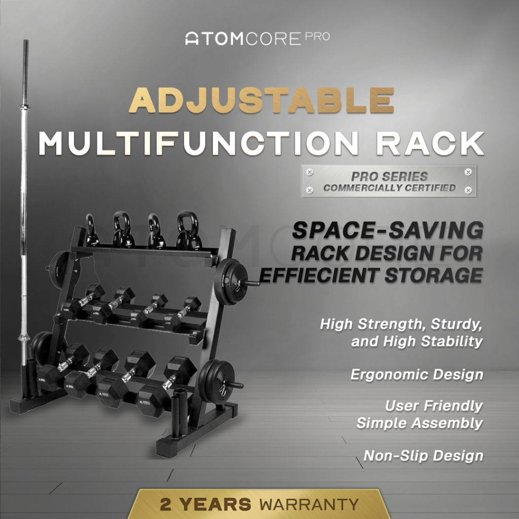 Jual Atomcore Multifunction Dumbbell Rack Home Gym - Rak Dumbbell Plate ...