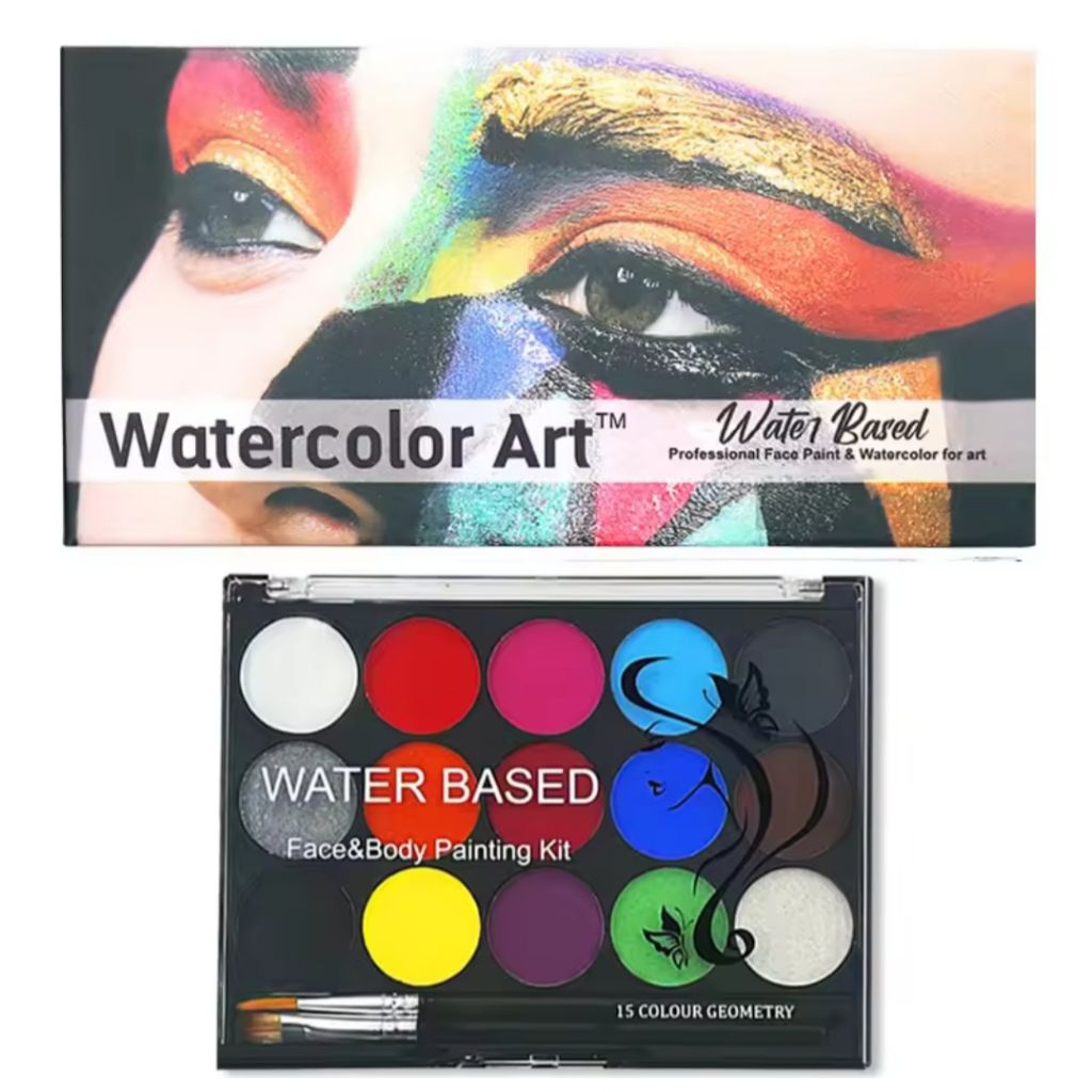 Jual Body Art 15 Colour Set + 2 brush / Face Painting / Body Painting ...