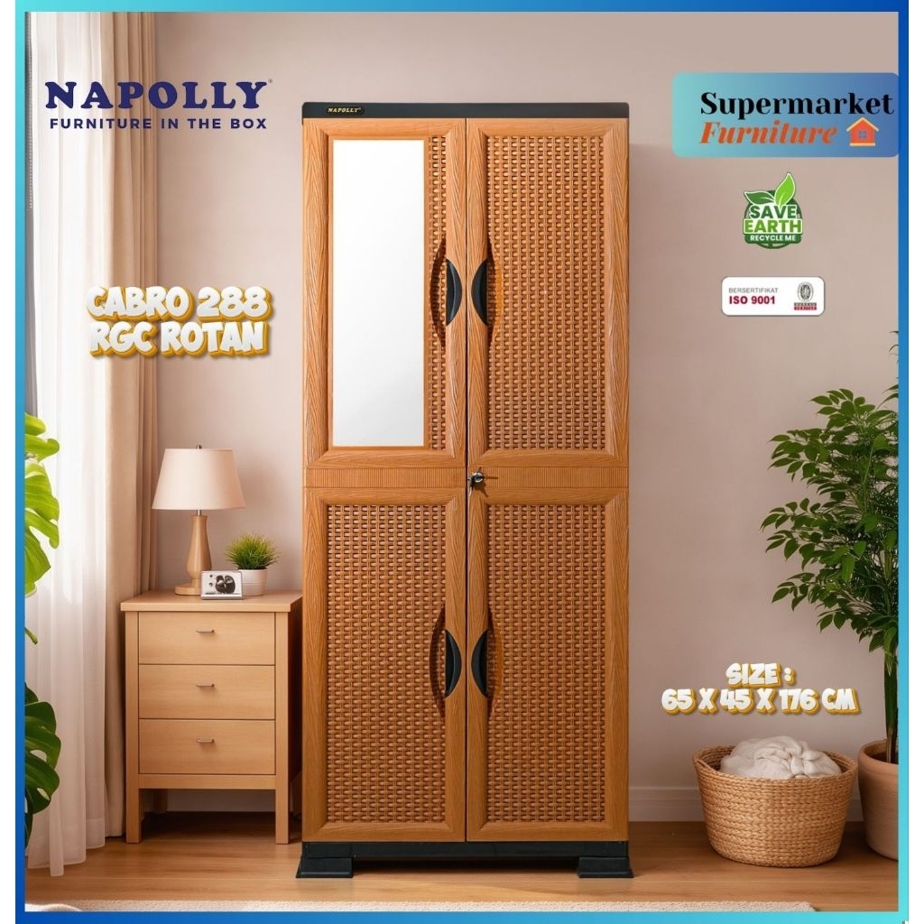 Jual LEMAR PAKAIAN NAPOLLY RAK GANTUNG CERMIN/NAPOLLY CABRO 288 RGC ...