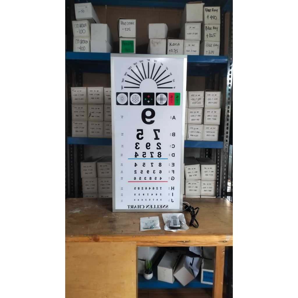 Jual snellen chart elektrik angka/snellen chart 6 meter/alat tes mata ...