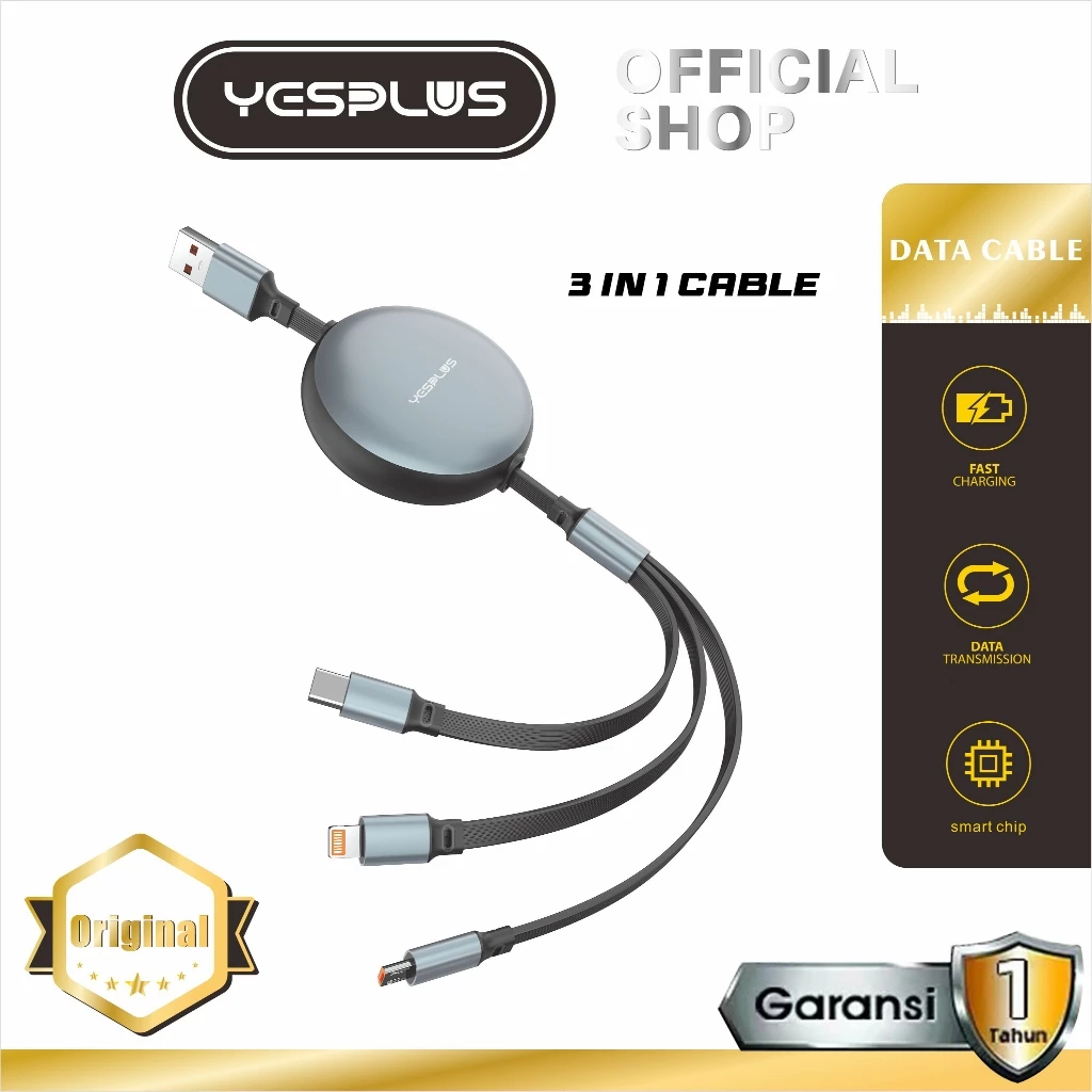 Review YESPLUS YS-865 3in1 Retractable: Kabel Fast Charging 100W yang Anti Ribet