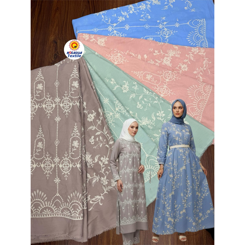 Jual 1/2 METER KAIN KATUN BORDIR // KAIN KATBOL BORDIR CANTIK DAN MANIS ...