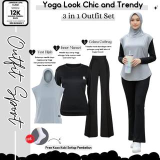 3in1 Sporty Outfit Yoga Jogging Set Free Socks