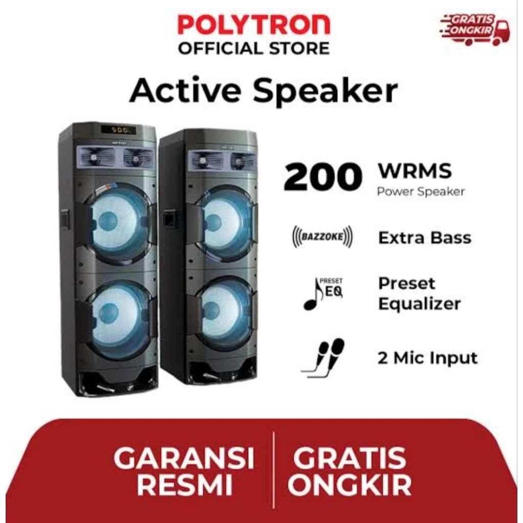 Jual Speaker Aktif Polytron PAS 10DF38 Bluetooth Karaoke Super Bass 10 ...