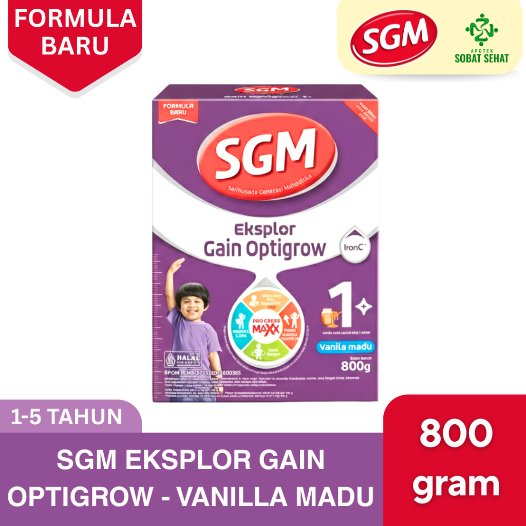 Jual SGM EKSPLOR GAIN OPTIGROW 1 PLUS Vanila Madu 1-5 TAHUN 800 GRAM ...