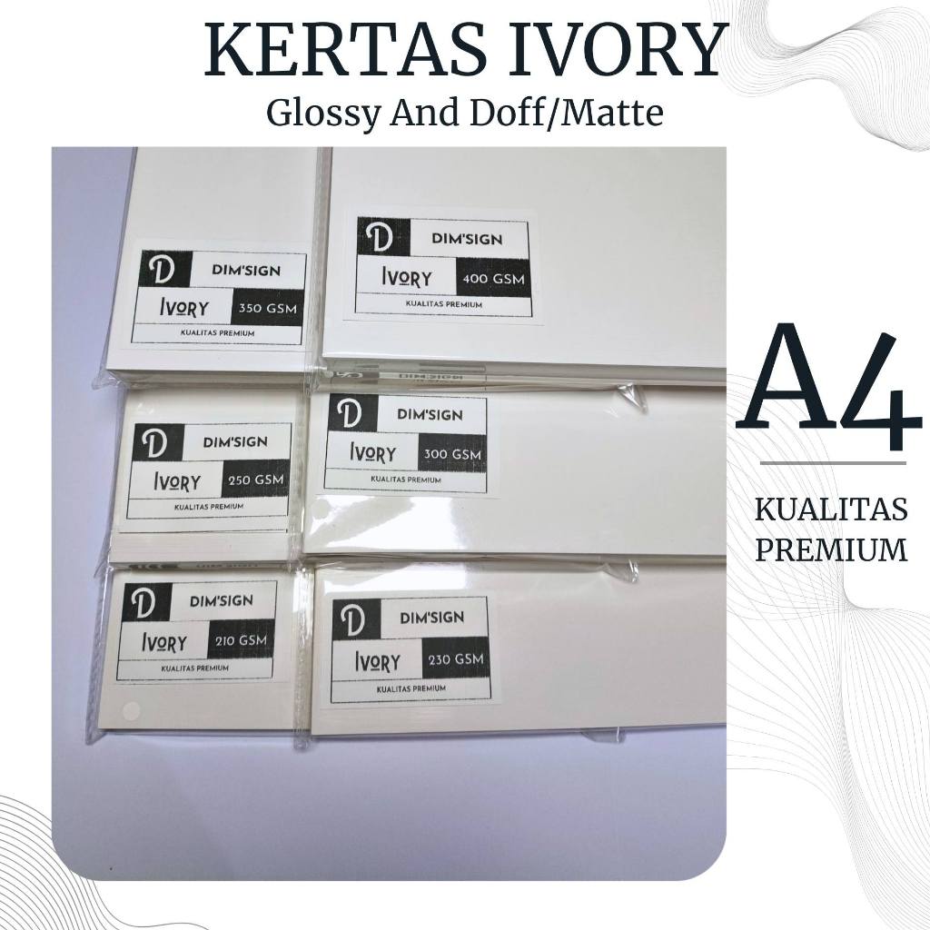 Jual Kertas ivory A4 210 gsm/230 gsm/250 gsm/300gsm/350 gsm/400gsm ...