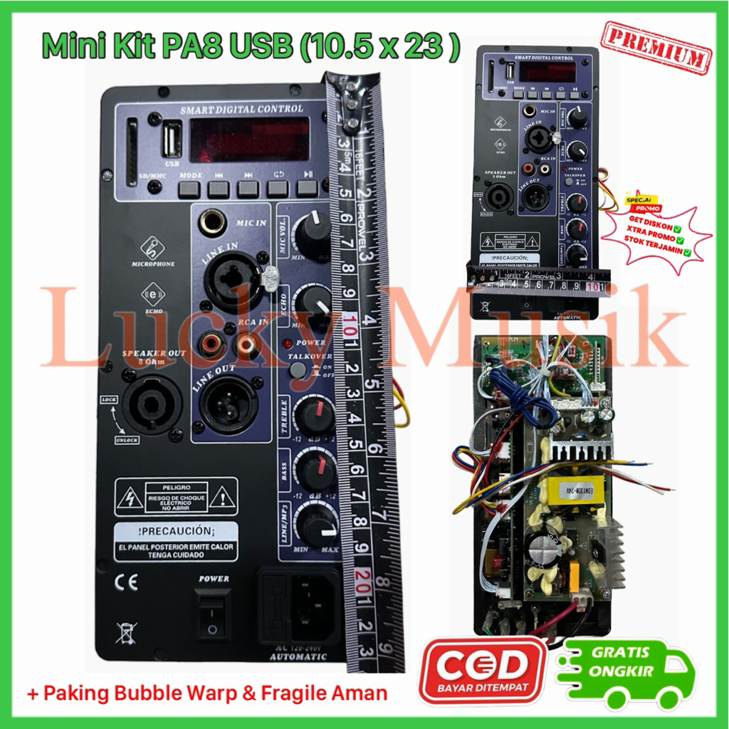 Jual minikit pa 8 usb power mini kit pa8 usb aktif class d 500 watt rms ...