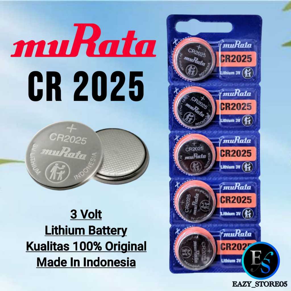 Jual Baterai Murata CR2025 Original SNI Batrai CR 2025 Lithium Battery ...