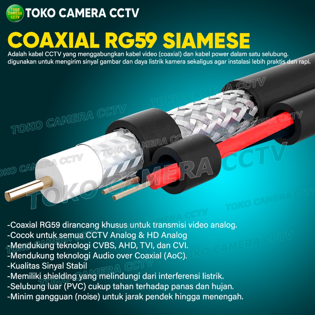 Jual KABEL CCTV COAXIAL RG59 SIAMESE POWER ORIGINAL | Shopee Indonesia