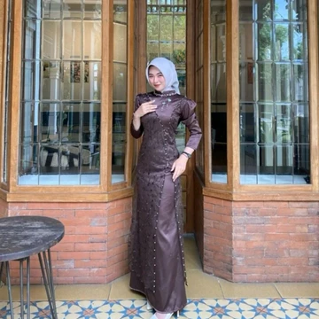 ZAFIRA Dress Pesta Wanita Brokat Payet Elegan Mewah Untuk Kondangan Acara Resmi