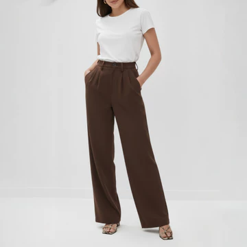 YAOMA Harlowe Straight Pants Ocha Wear High Waisted Culotte Celana Panjang Kulot Wanita