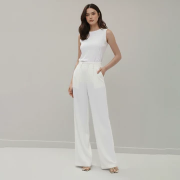 YAOMA Harlowe Straight Pants Ocha Wear High Waisted Culotte Celana Panjang Kulot Wanita