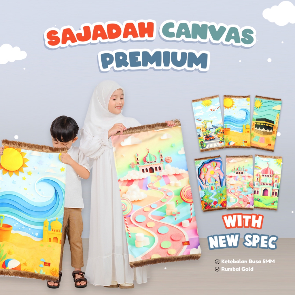 Jual Sejadah Sajadah Anak Canvas Premium Tebal Busa 5mm Printing Lucu ...