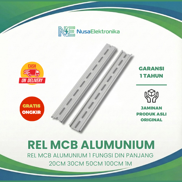 Jual REL MCB ALUMINIUM DIN RAIL 20CM 30CM 50CM 100CM DUDUKAN MCB PANEL ...