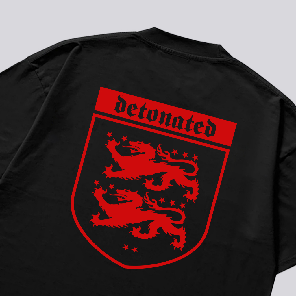 Jual Detonated Tshirt Boxy Oversized 16s Heavyweight Heral Shield Black ...