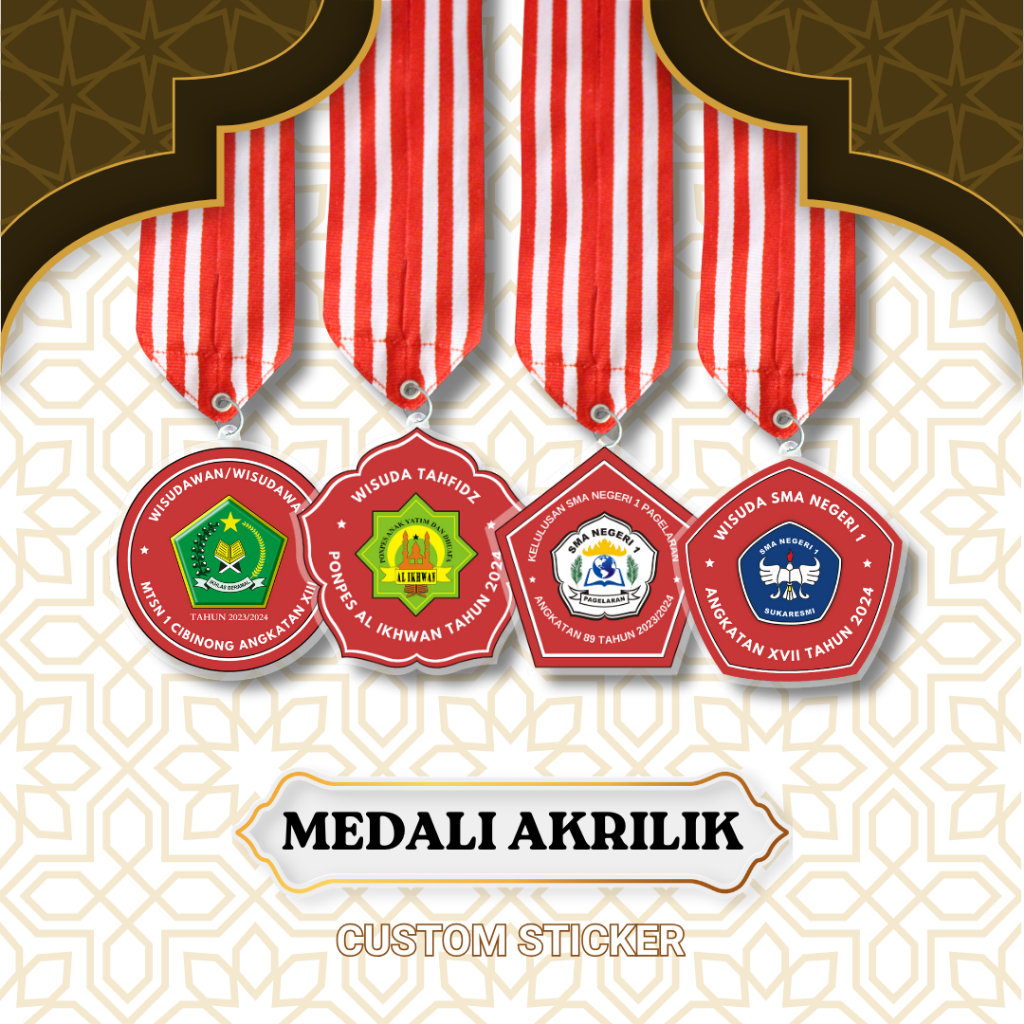 Jual Medali Akrilik Custom Sticker Hadiah Souvenir Lomba Penghargaan ...