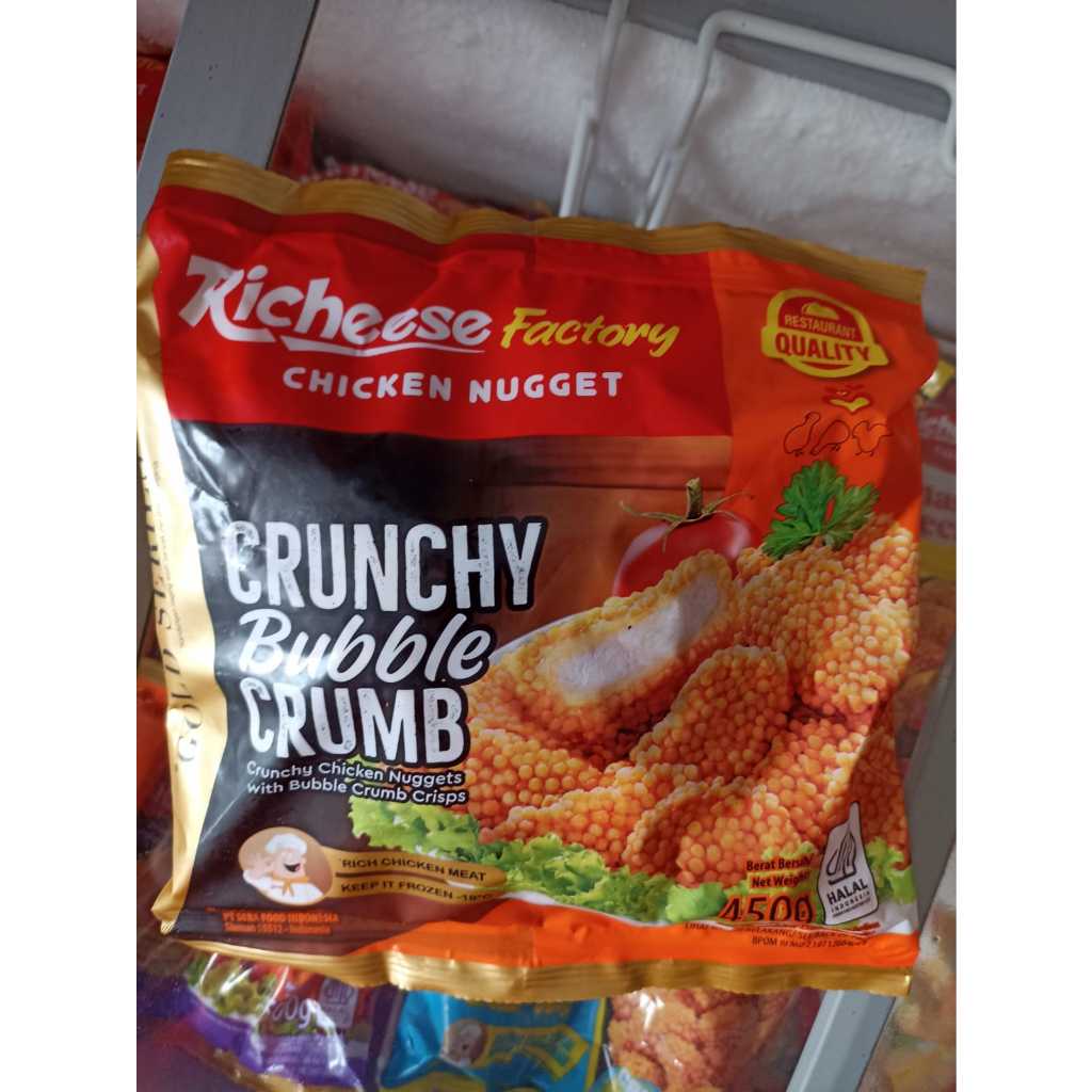 Jual Richeese Factory Nugget Ayam Crunchy Bubble Crumb 450 Gr | Frozen ...
