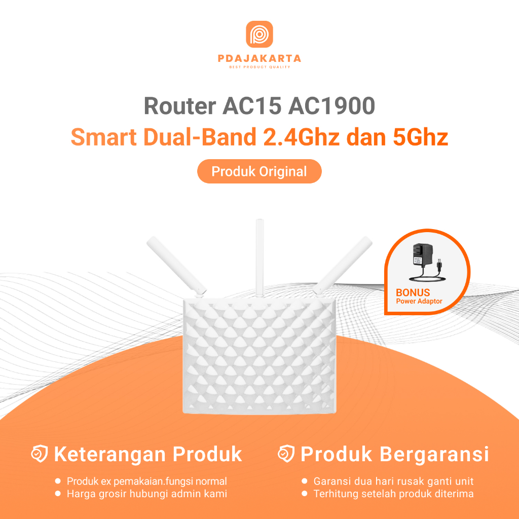 Jual Router Tenda AC15 AC1900 Dual-Band 2.4Ghz dan 5Ghz Wireless WiFI ...