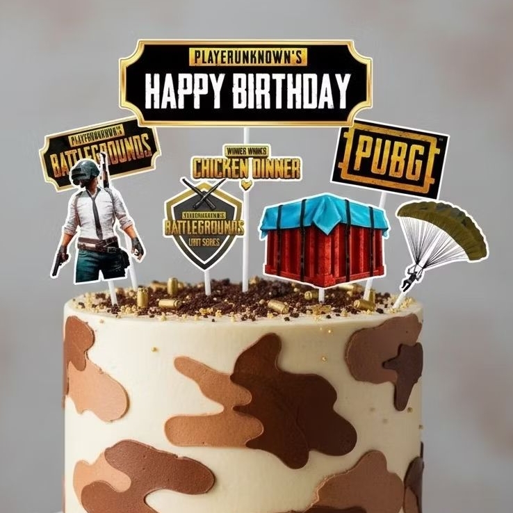 Jual TOPPER CAKE ULANG TAHUN / HIASAN KUE CUSTOM PUBG | Shopee Indonesia