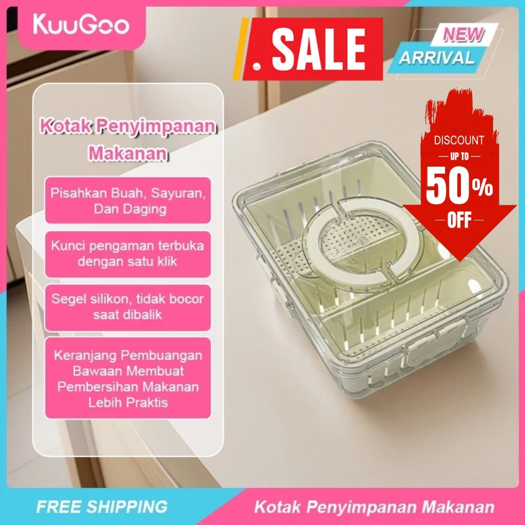 Jual Obral Cuci Gudang KUUGOO Tipe A Kotak Penyimpanan Bersekat 2 3 4 ...