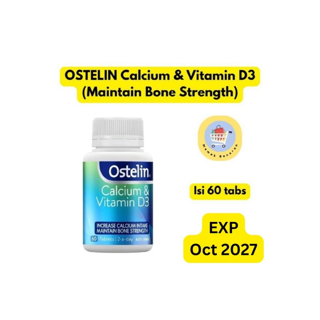 Jual Ostelin Calcium & Vitamin D3 suplemen untuk bone tulang isi 60 tab ...