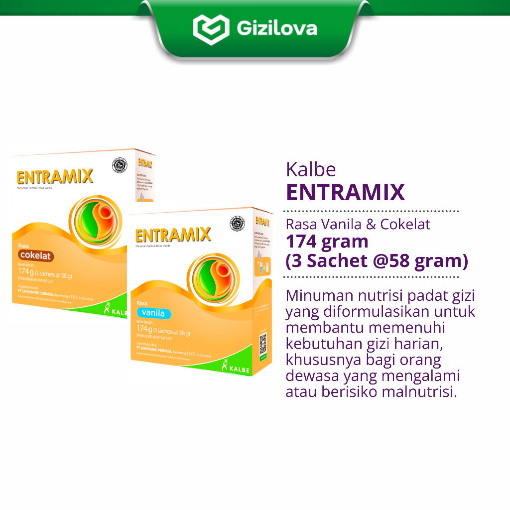 Jual GiziLova | Kalbe Entramix 174 gram Rasa Vanila & Cokelat Susu ...