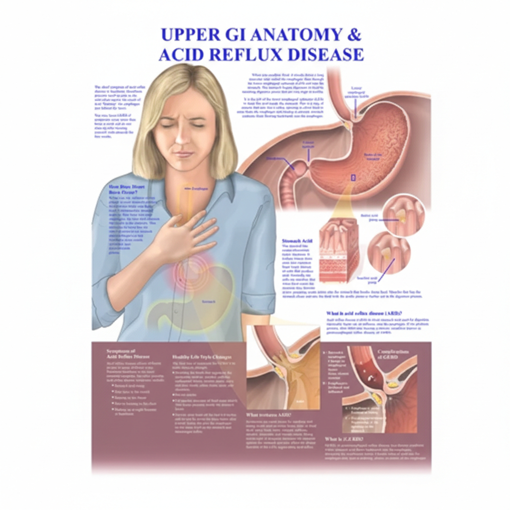 Jual POSTER ANATOMI LAMBUNG - UPPER GI ANATOMY AND ACID REFLUX DISEASE ...