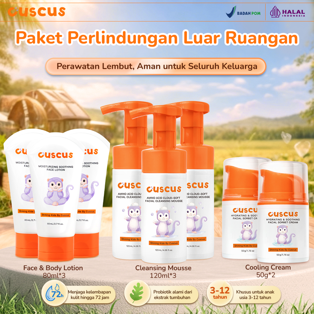 Jual CusCus Kids -Outdoor Protection Set- Cleansing Mousse 120ml *3 ...