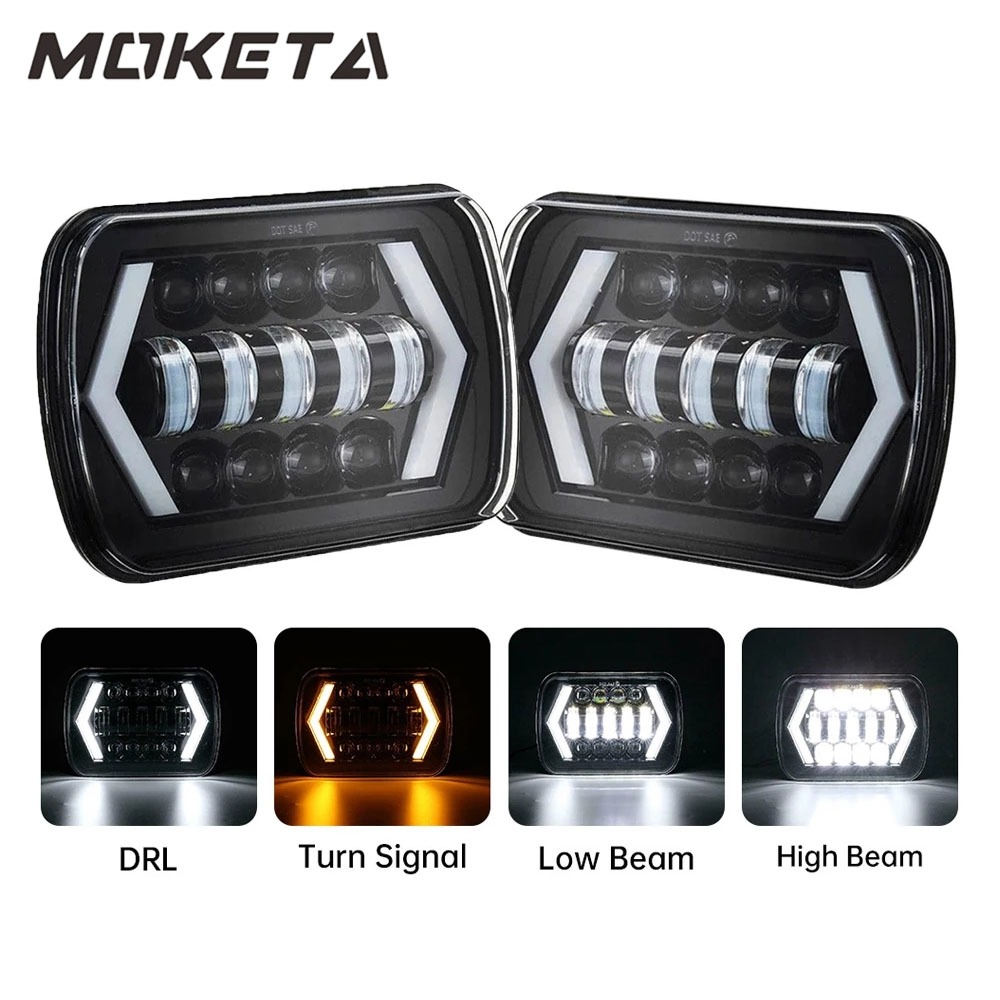 MOKETA LAMPU DEPAN LED 7 INCH KOTAK 150W JEEP FEROZA L300 TAFT KATANA GL 100 RX KING 100 GL max RX-S Lampu truk pickup