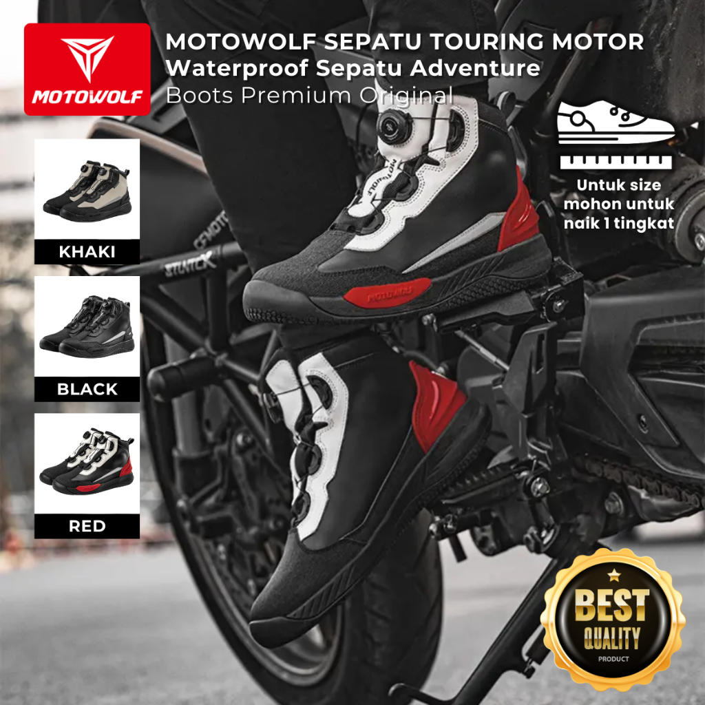 Jual Motowolf Sepatu Touring Motor Waterproof Sepatu Adventure Boots ...