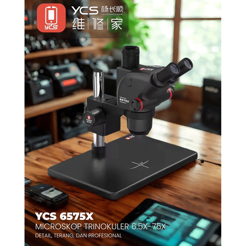 Jual MICROSCOPE / MIKROSKOP TRINOCULAR STEREO YCS 6575X - TOOLS ALAT ...