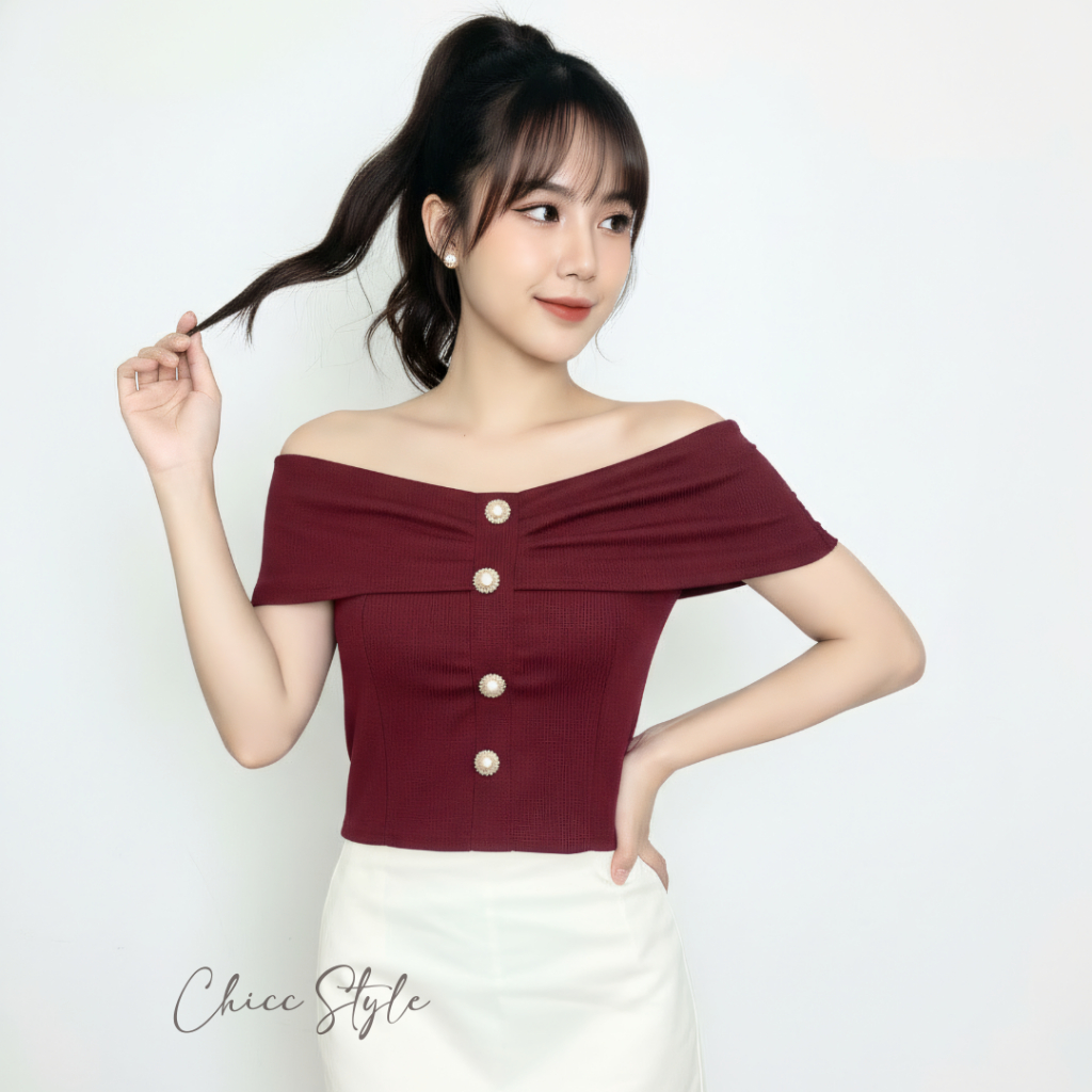 Jual CHICC NOORA Feminine Top – Atasan Wanita Sabrina Off Shoulder ...