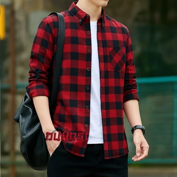 Kemeja Pria Lengan Panjang Flanel Import Unisex Motif Kotak DUHASTSHOP