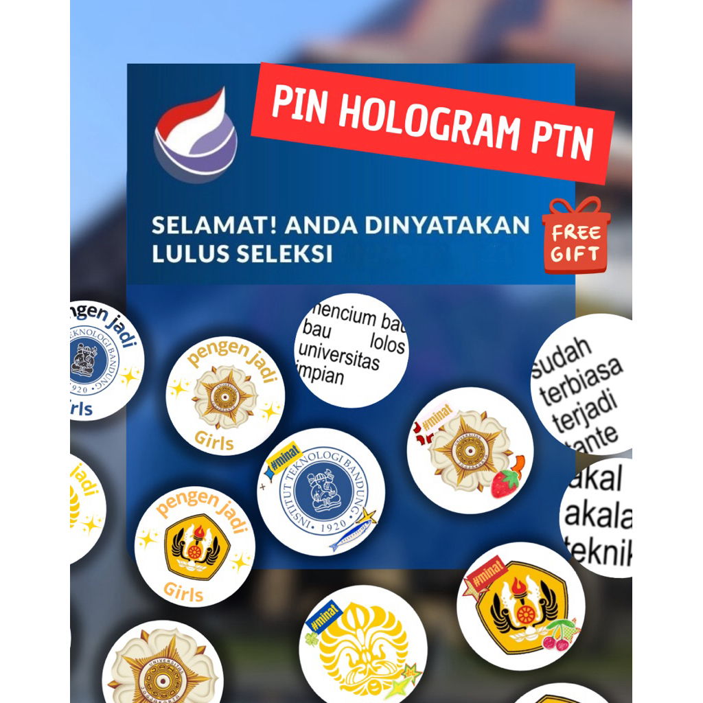 Jual PTN ITB, UNPAD, UI, UGM hologram pin || bisa custom | Shopee Indonesia