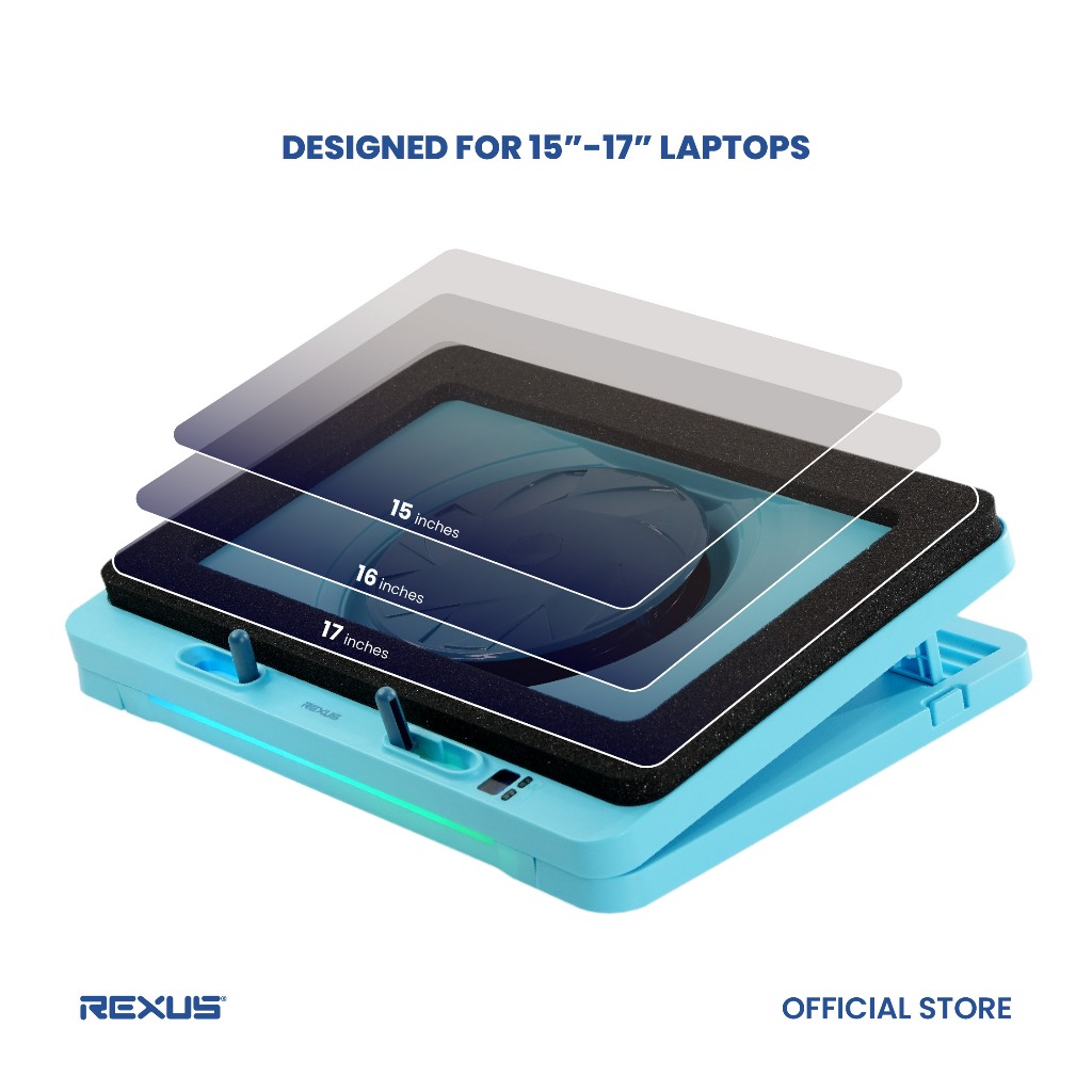 Rexus B400 Frost Cooling Pad Breeze RGB - Pendingin Laptop 2400RPM Type C (4)