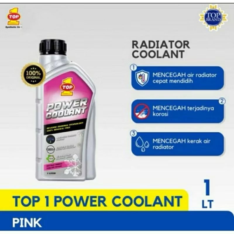 Jual Air Radiator TOP 1 Power Coolant PInk 1 L | Shopee Indonesia
