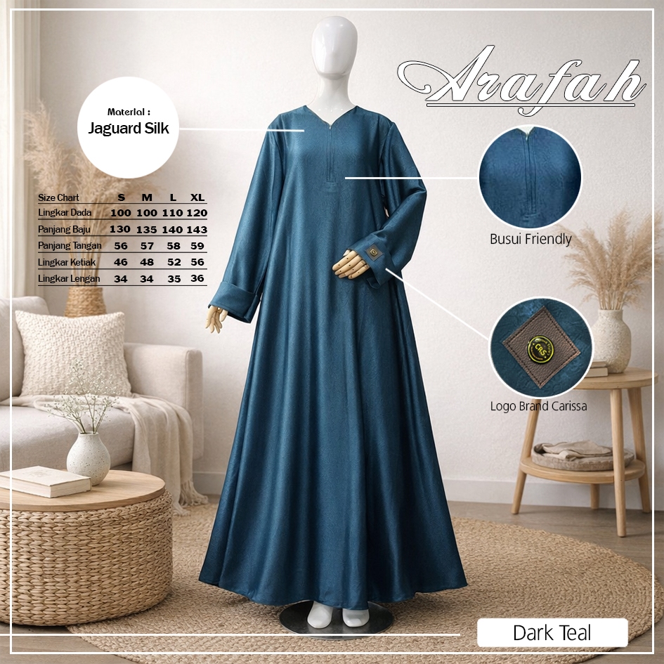 (CRS) GAMIS ARAFAH BAHAN JAGUARD SILK  Dress Mewah Wanita Muslim