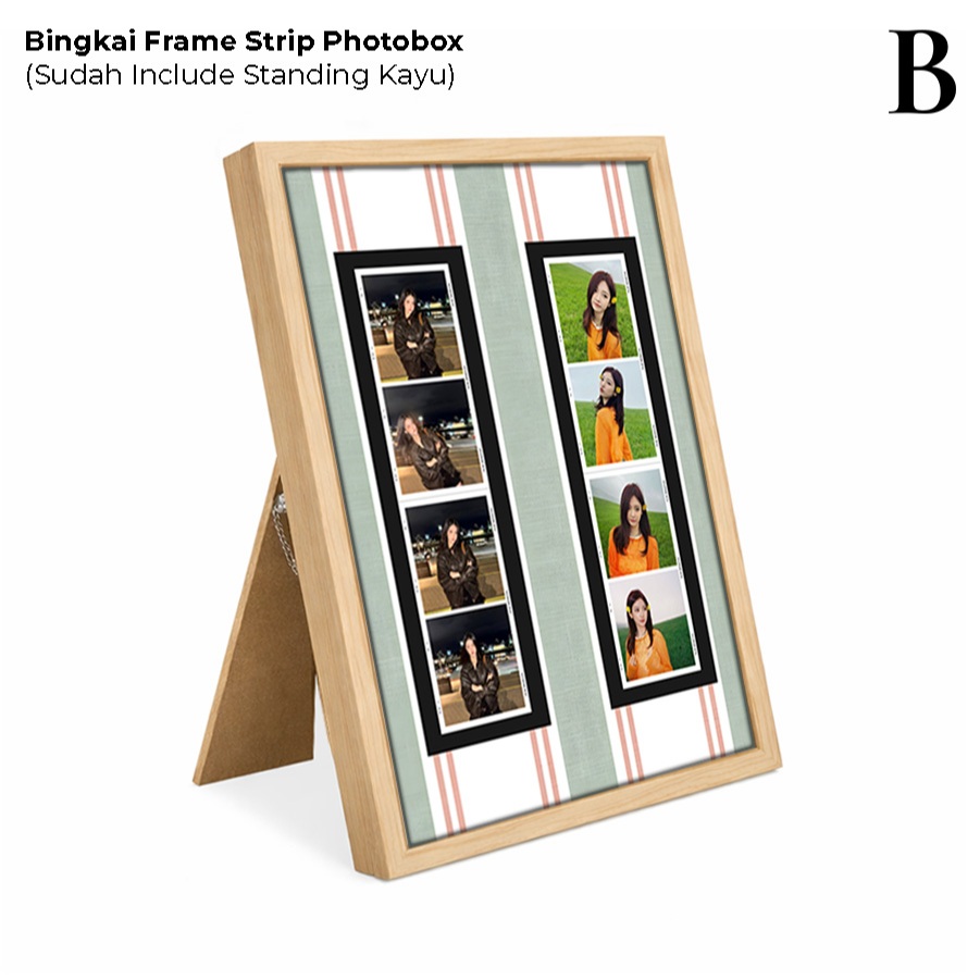 Jual Bingkaimu Bingkai Foto Photobox Strip Frame Meja Standing Kayu ...