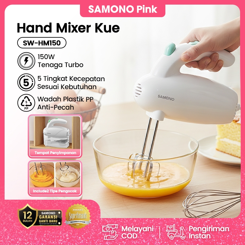 Jual SAMONO Hand Mixer SW-HM150 Mixer Listrik 150W Hemat Listrik 5 ...