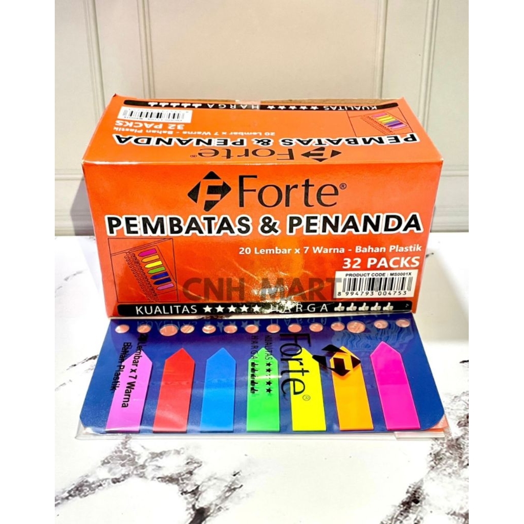 Jual Sticky Notes Pembatas - Penanda Plastik 7 Warna x 25 Lembar Forte ...