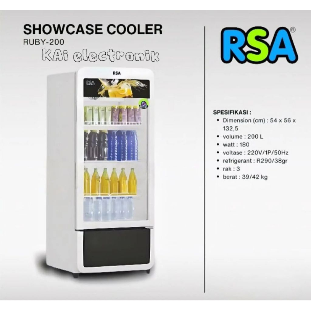 Jual SHOWCASE RSA 3 RAK RUBY 240 PUTIH GARANSI RESMI 5 Tahun | Shopee ...