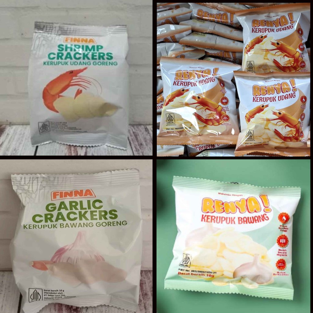 Jual Kerupuk krupuk udang matang finna fina dan renya 10gr 10 gram ...